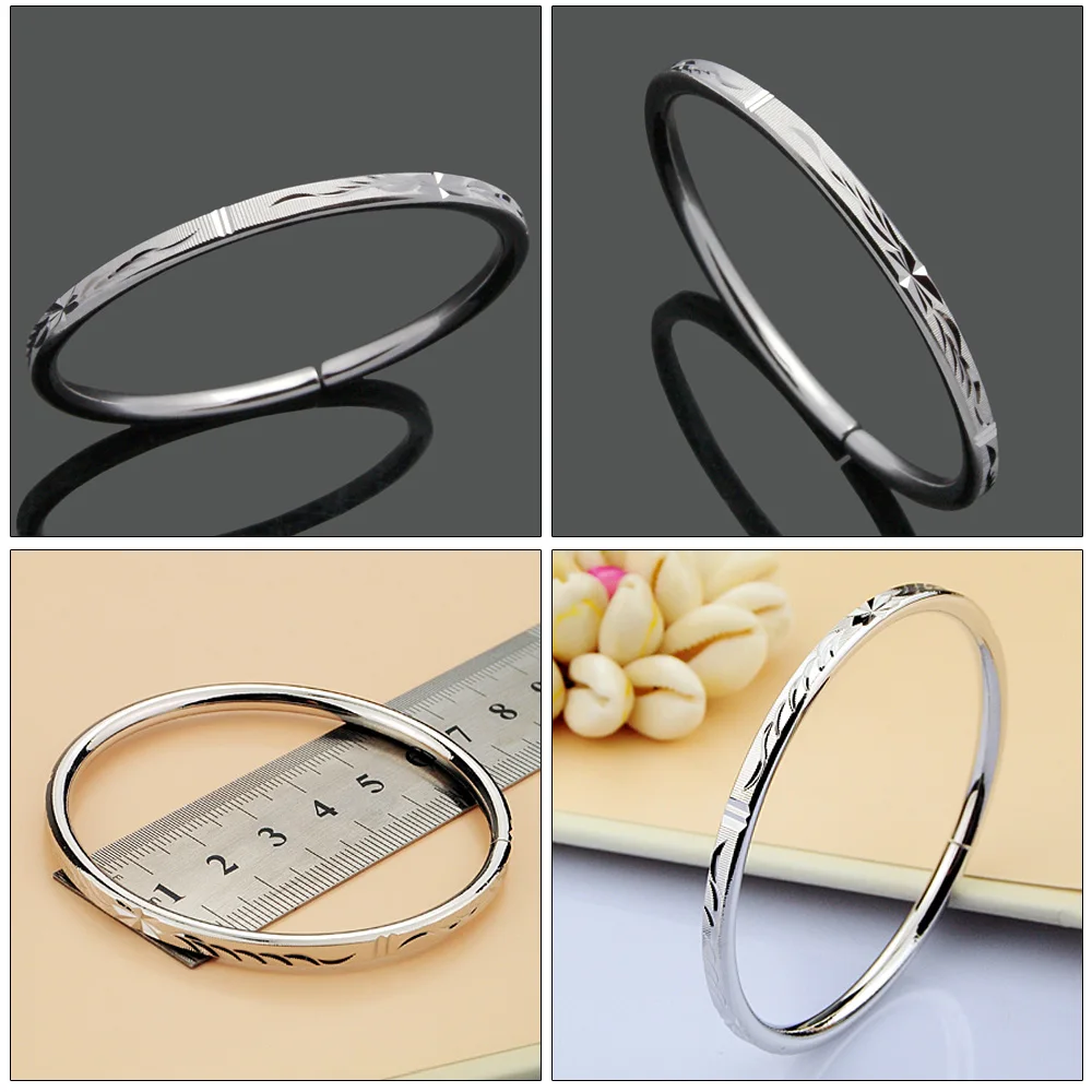 

Женский браслет-кафф из стерлингового серебра 925 пробы с геометрическим узором, разъемный, изящный, гладкий, в уличном стиле, идеальный подарок для повседневной носки