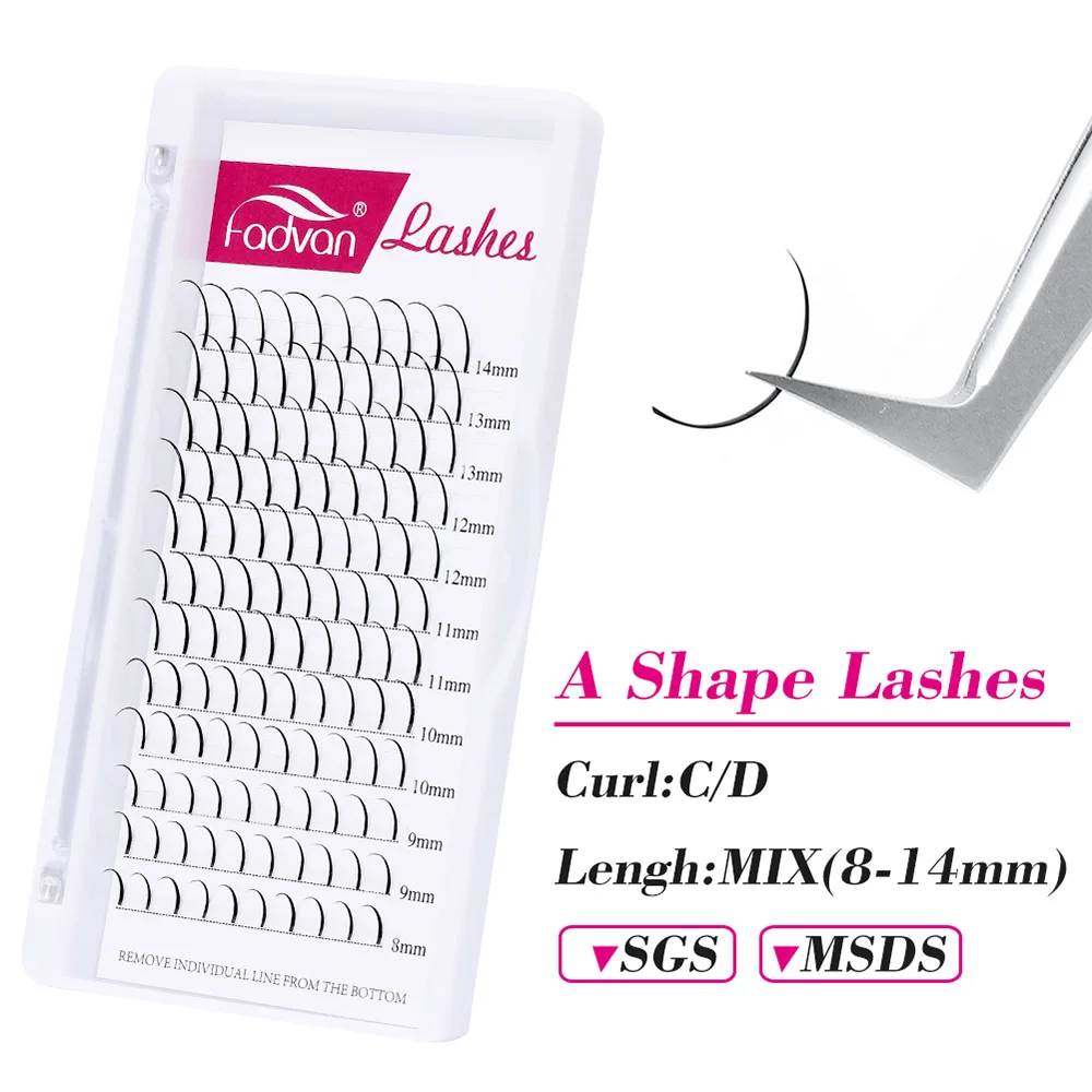 Fadvan Spikes Lashes Individual Wispy A Shape Premade Fans Eyelash Extension Self-Grafting Makeup False Eyelashes Mixed 15-20mm