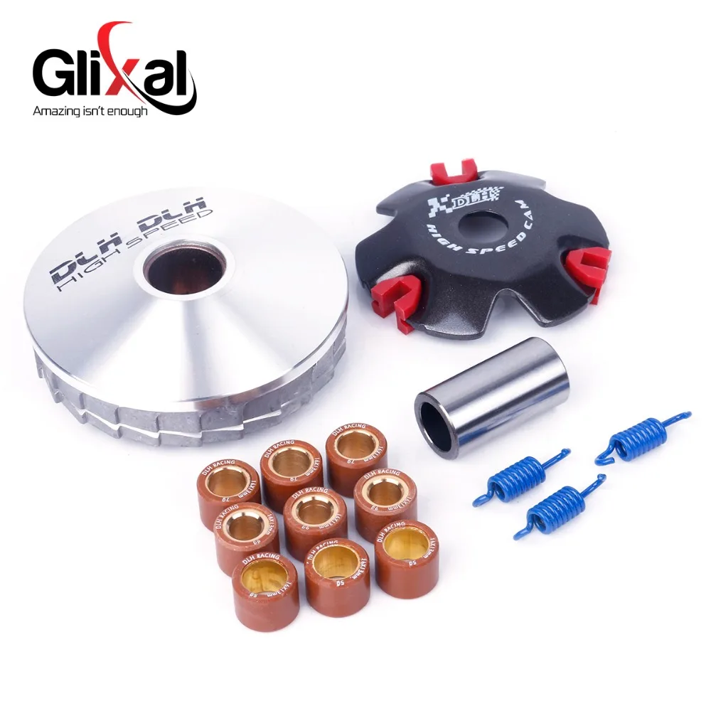 DLH High Performance Variator Kit with Roller Weights Drive Pulley for GY6 50cc 139QMB 139QMA DIO50 AF18 AF28 ZX34 Scooter ATV