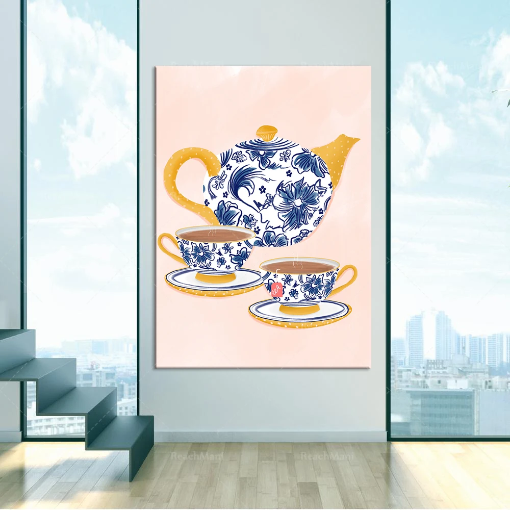 Tea art prints, tea art prints mugs, quote art prints, afternoon tea time prints, kitchen wall decoration canvas art posters