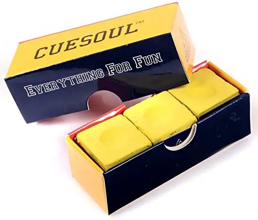 CUESOUL 3 pcs/set Billiard Cue Chalk Yellow Color Snooker Pool Cue Chalk for Billiard Accessories