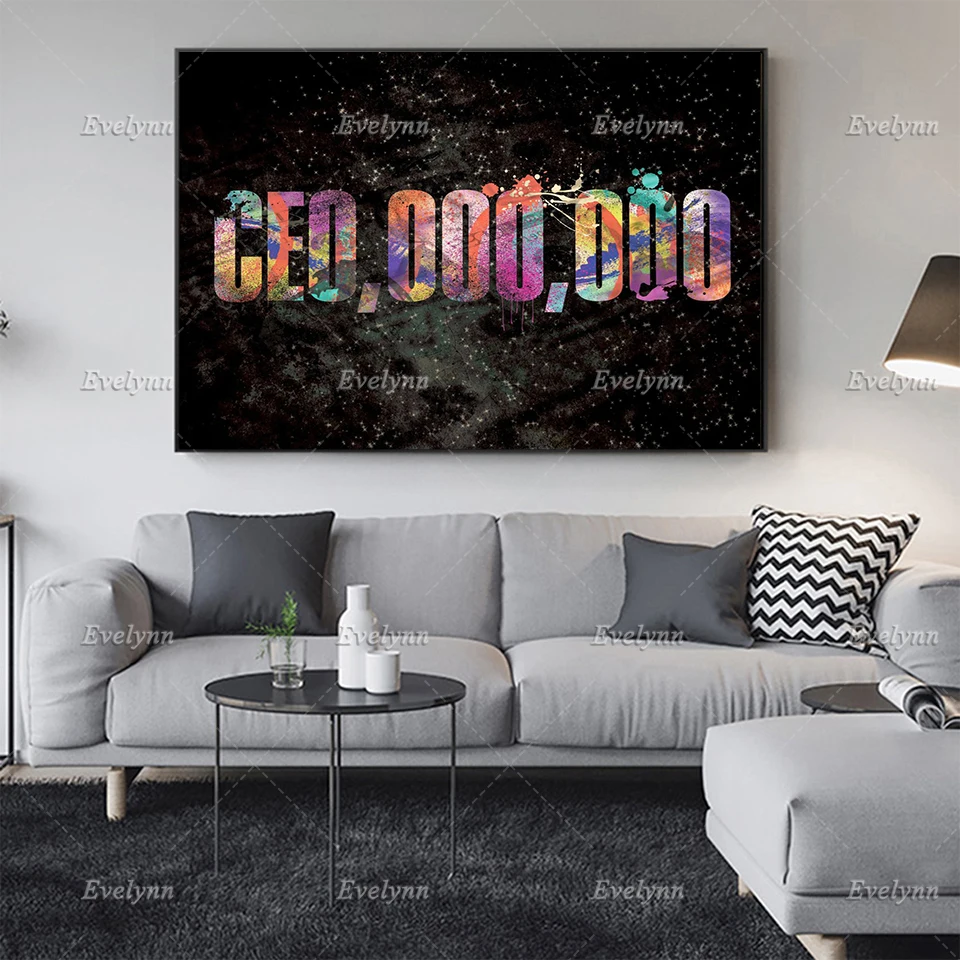 Modern Home Decor CEO Inspirational, Motivational Quote Canvas Prints Poster Floating Frame Wall Art Painting Living Room Office