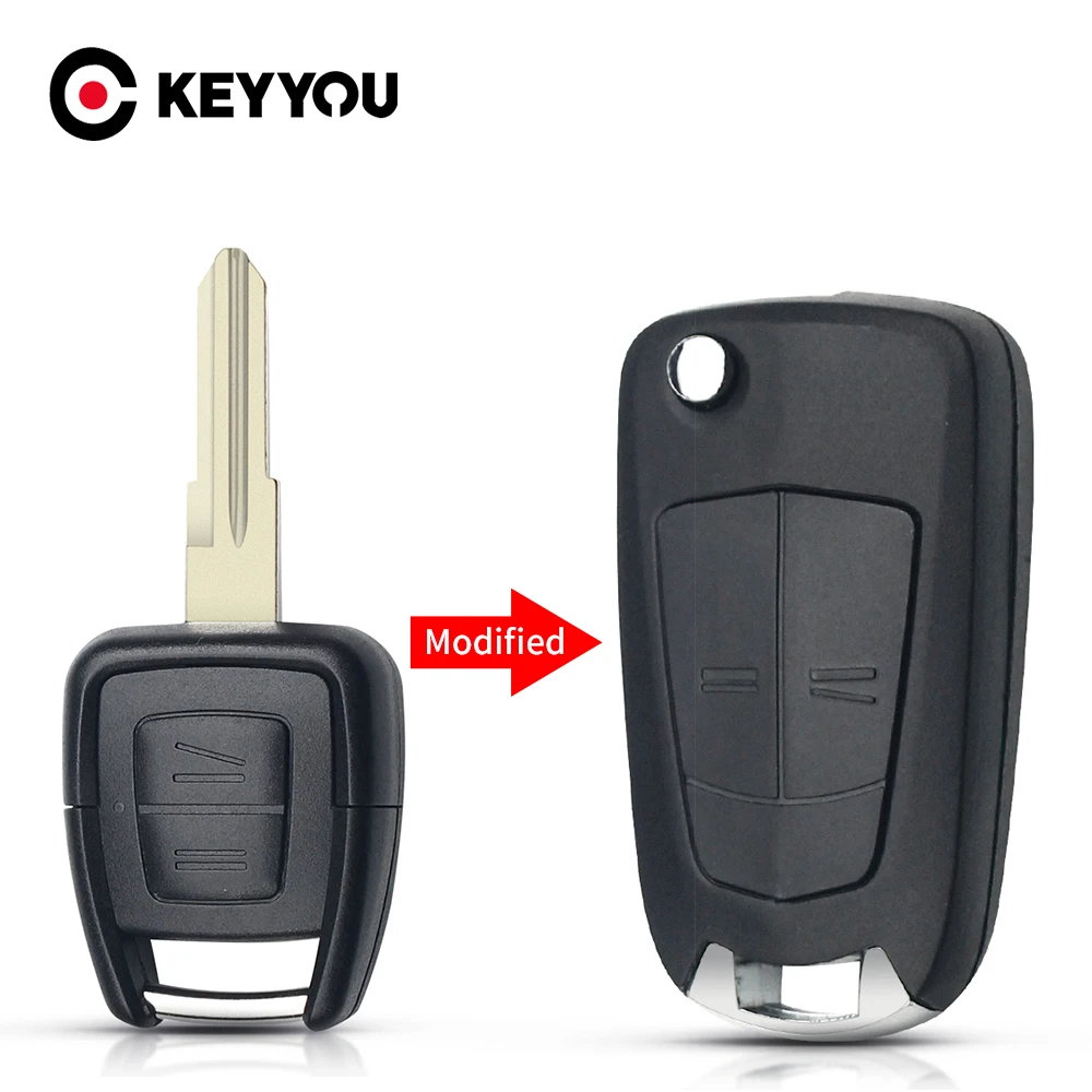 KEYYOU For Opel Modified Car Key Case For Vauxhall Opel Astra Zafira Vectra H J g Omega HU46 Buttons Car Key Shell FOB 2 Buttons