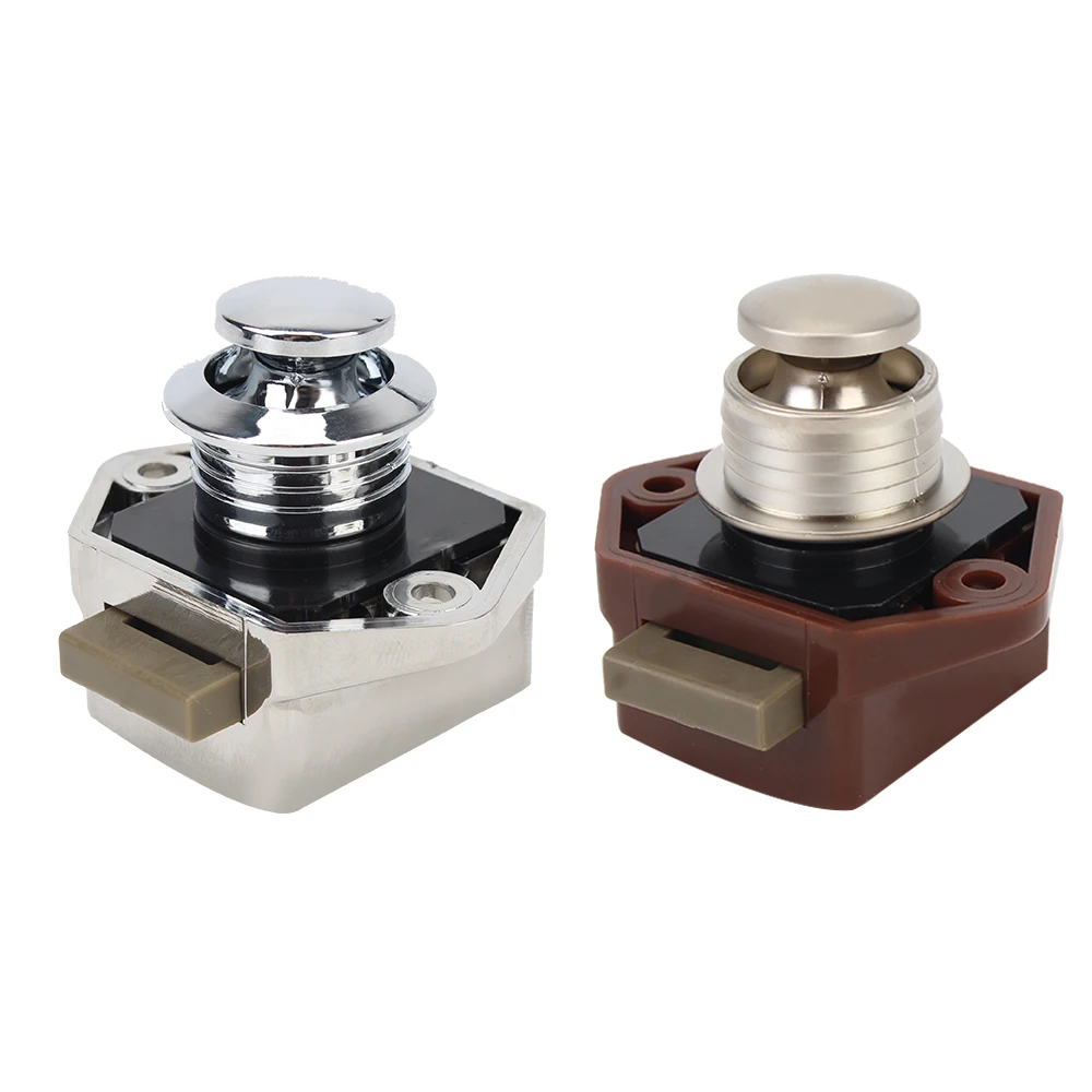 RV Caravan Boat Drawer Latch Button Locks For Furniture Hardware Diameter 20mm Mini Camper Car Push Lock