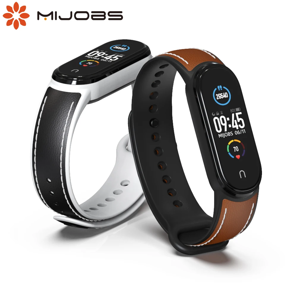 New Style Strap For Mi Band 6 5 7 Strap Genuine Leather for Xiaomi Mi Band 5 Bracelet Wristband Correa Xiomi Miband 5 6 7