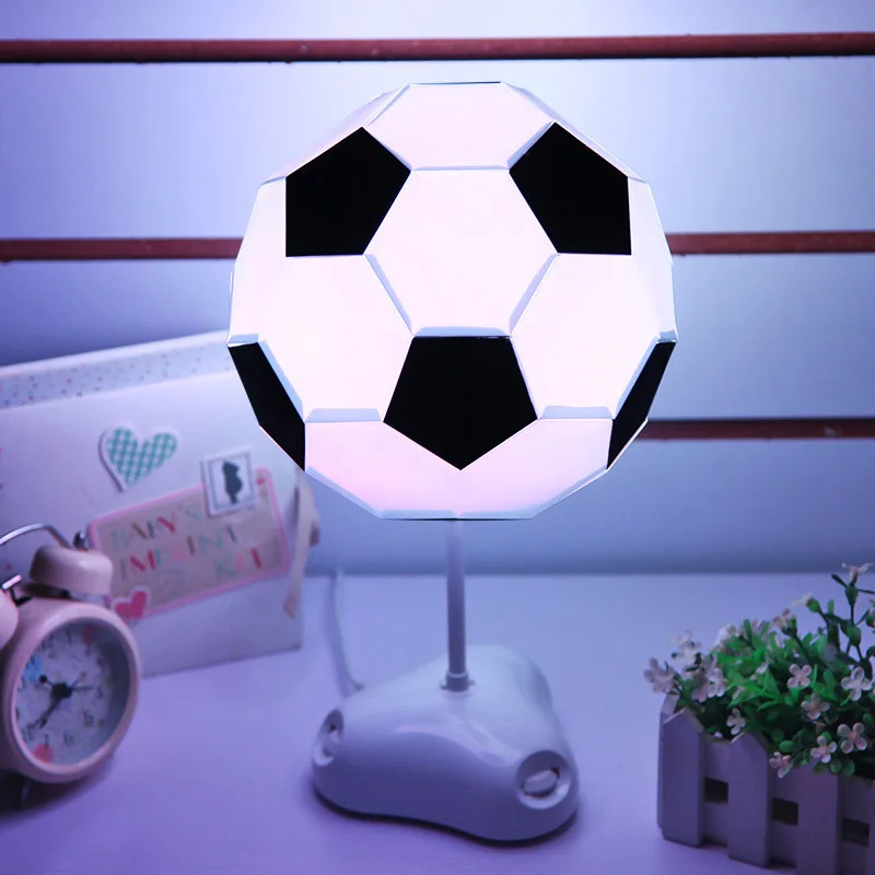 Bedroom DIY Bedside Lamp LED USB Night Light Creative Football Shape Table Lamp 7 Colors Manual Assembly Decorative Night Lights