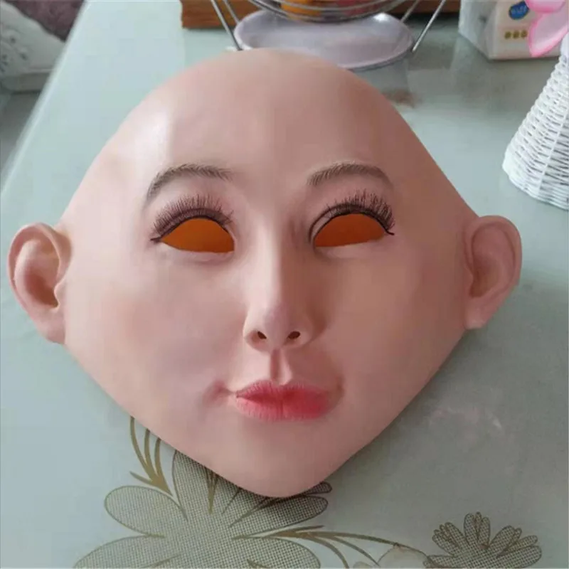 

Hot Realistic Silicone Sexy Women Mask Fake Face Halloween masken For Crossdresser Transgender Male To female Masquerade