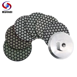 6Pcs Super 3Inchs Diamond Dry Polishing Pad Sharp Flexible 80mm Sanding Disc For Granite Marble Stone Floor