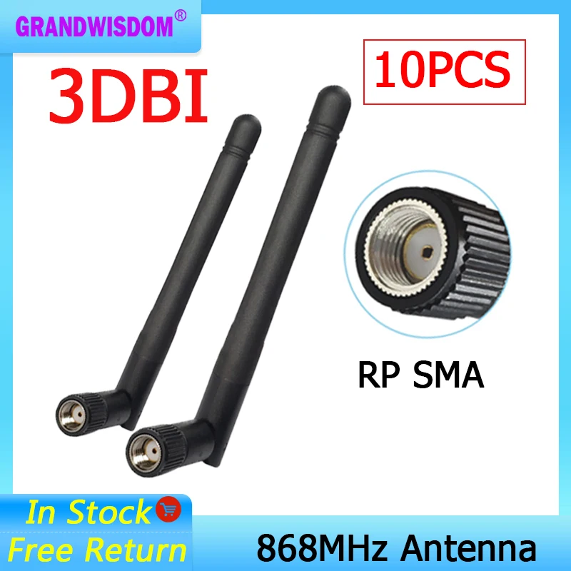 

GRANDWISDOM 10 шт. 868 МГц антенна 3dbi sma мама 915 МГц lora антенна pbx iot модуль lorawan сигнальный приемник антенна