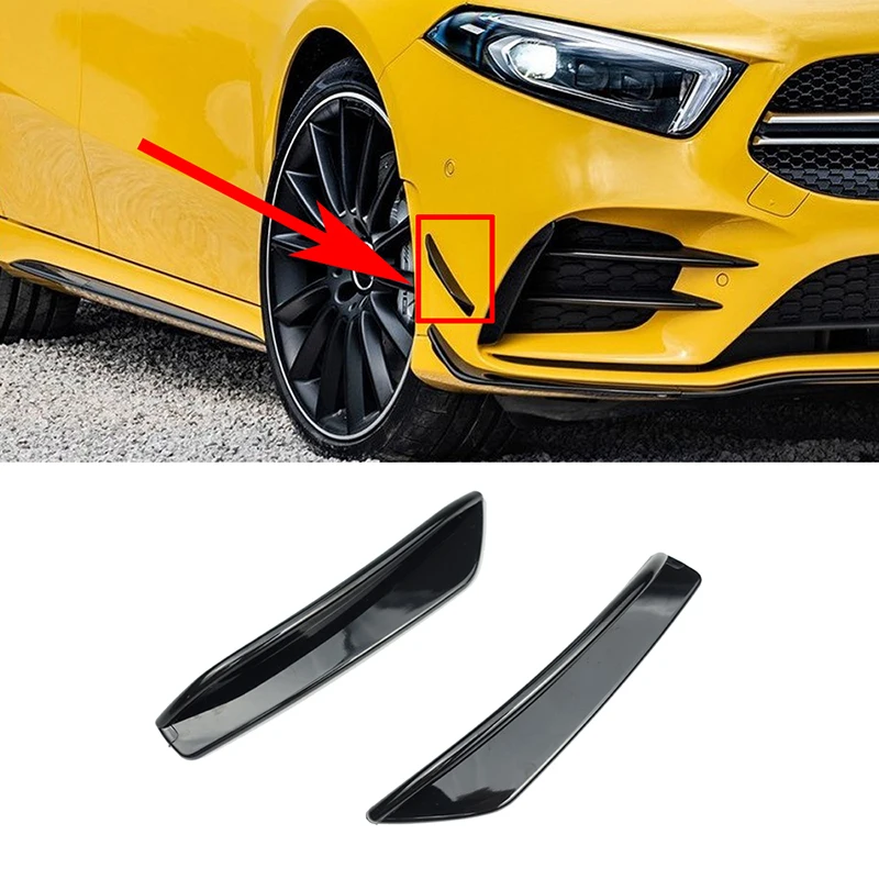 For Mercedes Benz A Class W177 AMG A160 A180 A200 A250 A35 2019+ Front Bumper Fog Lamp Side Canards Fins Lip Splitters Air Trim