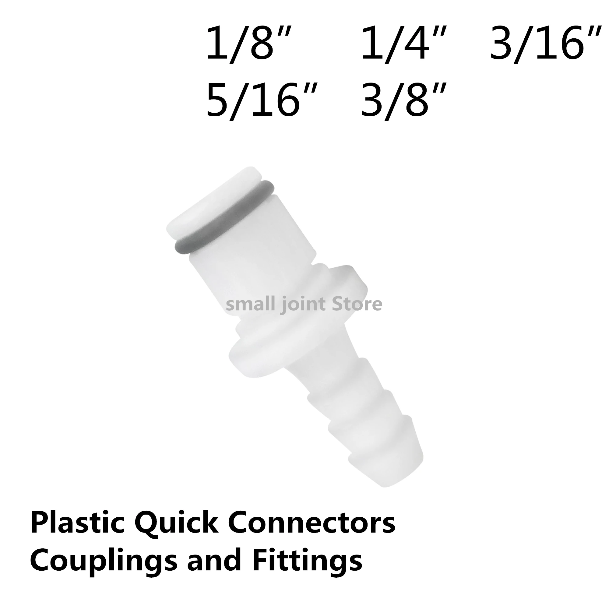 1/8” 1/4” 3/16” 5/16” 3/8” CPC PLC Type Quick-Disconnect Hose Male Barb Quick Connector NO Valve