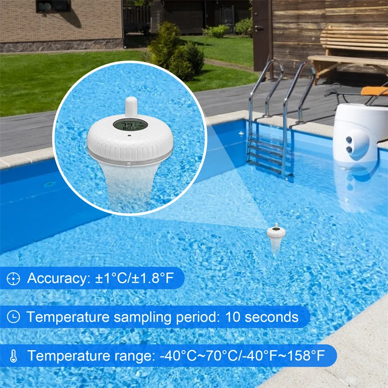 INKBIRD Swimming Pool Floating Thermometer IBS-P01B Bluetooth IPX7 Bathtub Spa Hot Tub Fish Ponds Temperature Measuring Meter