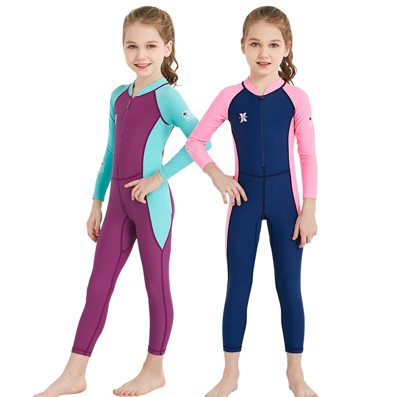 Wetsuit Diving Suit Swimsuit Children's Girls Long Sleeve Swimwear Boys Rashguard Suit For  kids Diving 3 Colors Child  Suit