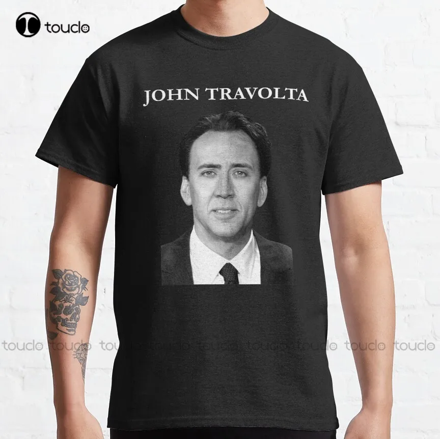 

Nicolas Cage John Travolta Face Off Men'S Women'S Classic T-Shirt Fishing Shirt Custom Aldult Teen Unisex Fashion Funny New New