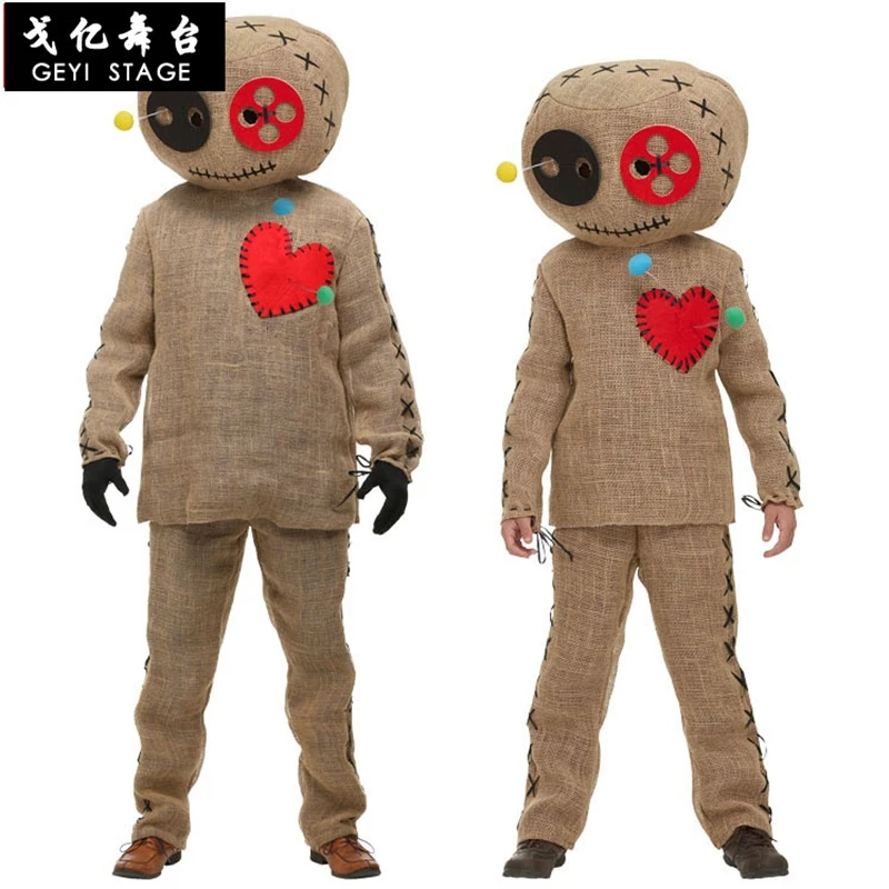 Deluxe Uniform Costume Burlap Voodoo Doll Halloween Party Cosplay Adult Kids Children Dressing Up Fancy Performance Harmless hot