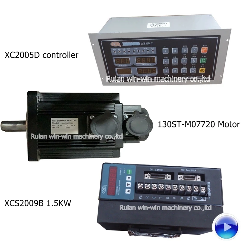 

full set XC2005D computer position controller 130ST-M07720 servo motor XCS2009B 1.5KW motor driver for bag making machine