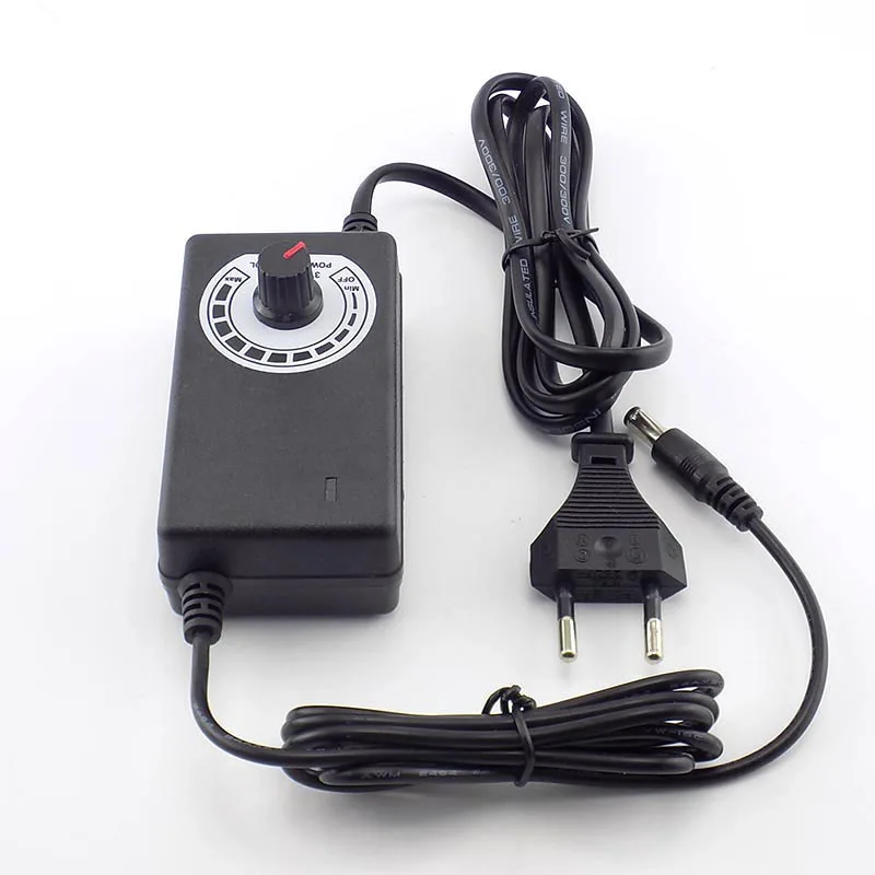 AC 100-220V to DC Adjustable Adapter 3-12V 2.0A CCTV Camera Power Supply Universal Charger for Led Strip Light 5.5*2.5mm H10