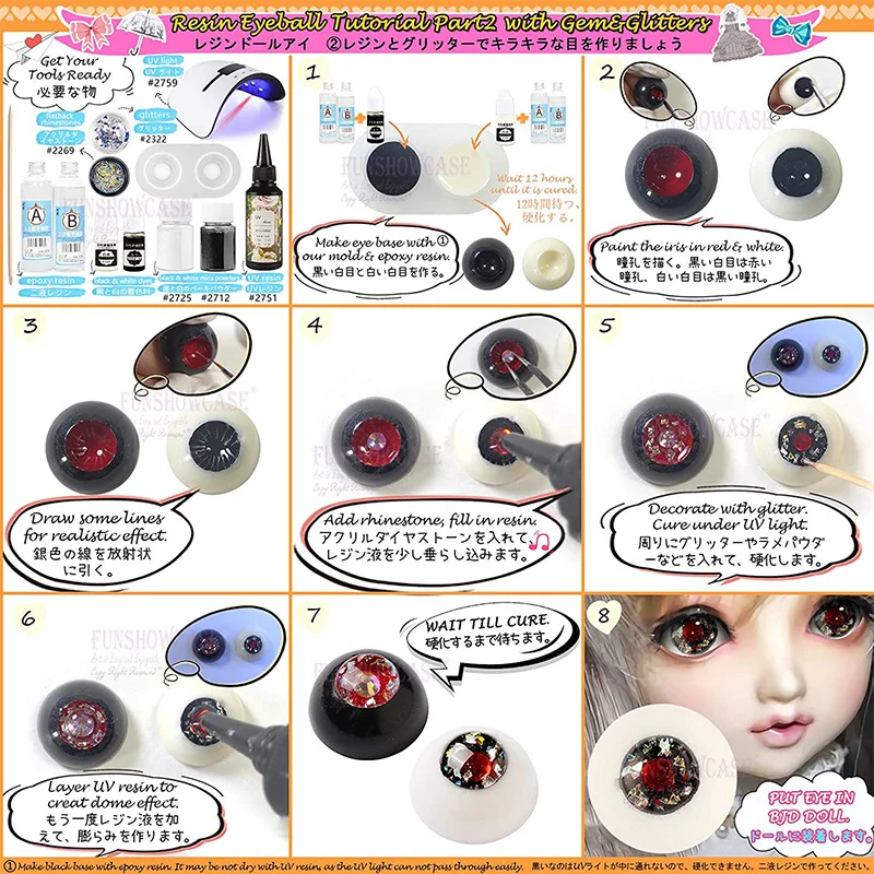 DIY Crystal Epoxy Resin Mold Bobby Doll Eye Pupil Silicone Mold