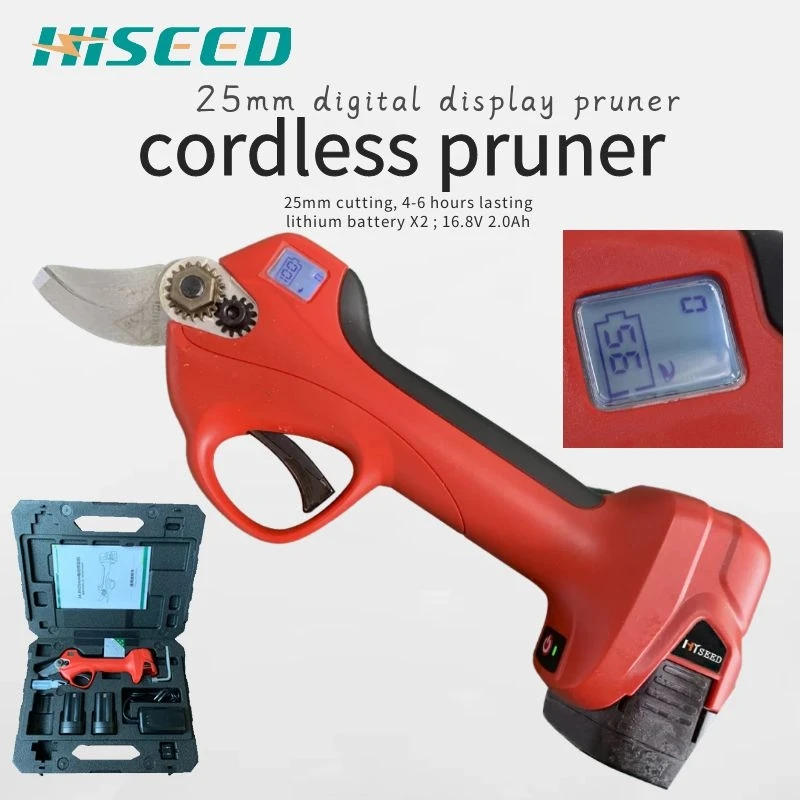 HISEED User Friendly Electric Pruning Shears Lithium Battery Cordless Cutting Scissors Pruner