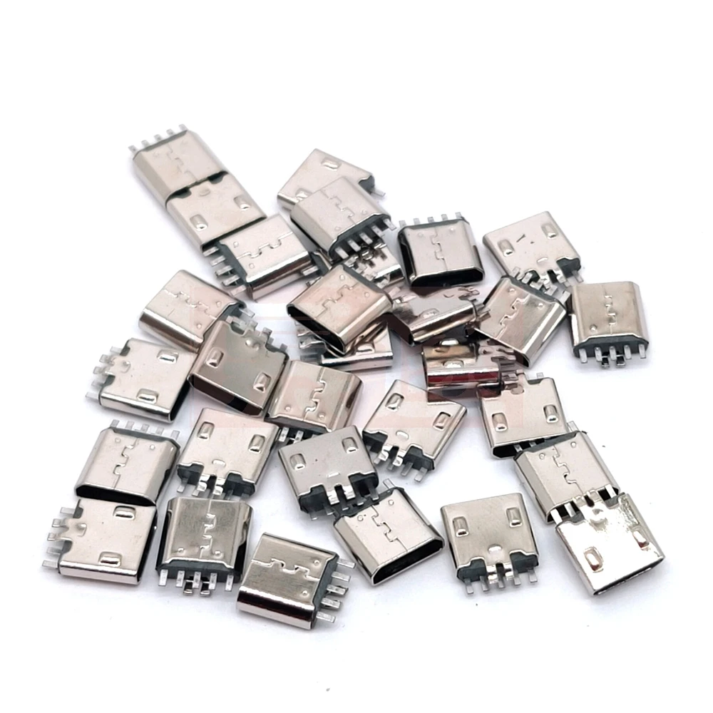 10 قطعة المصغّر USB موصل B نوع أنثى جاك كليب PCB 0.8 + لحام لتقوم بها بنفسك شحن الذيل المقبس