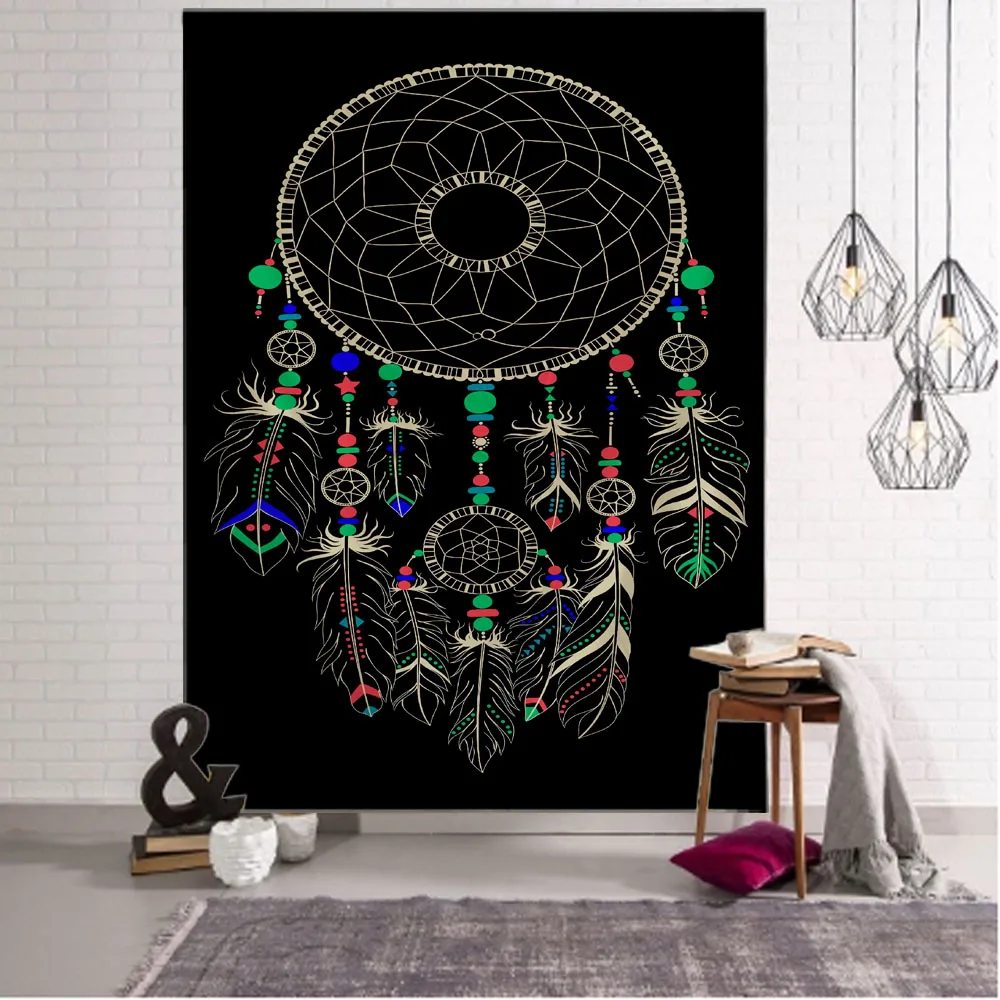 Dream catcher tapestry psychedelic scene mandala wall hanging butterfly flower character tapestry hippie bohemian home decor