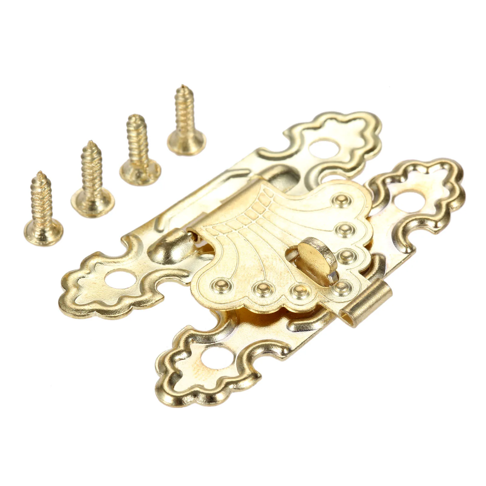 10x Durable 41*24mm Jewelry Box Padlock Hasp Locks Wooden Wine Gift Box Latch Clasps Buckle 41*24mm Gold Furniture Hardware
