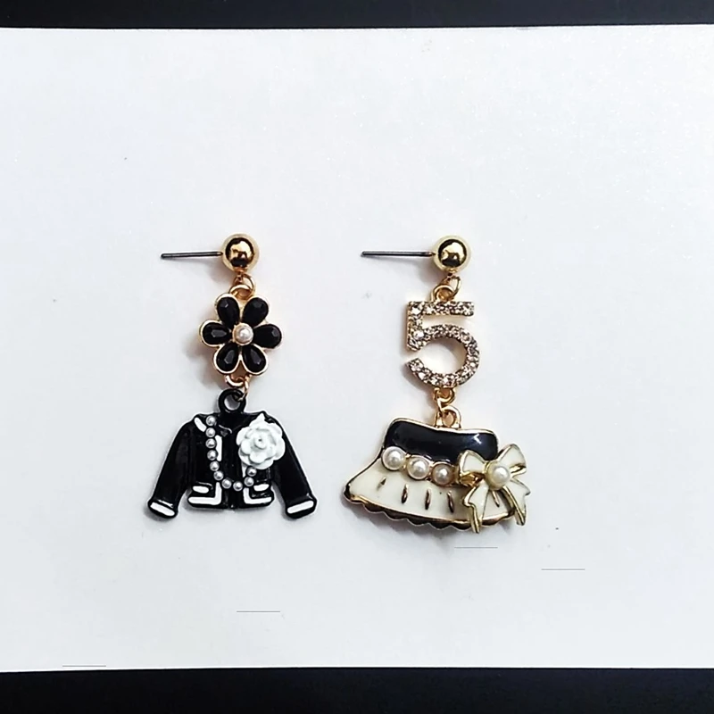 korean brand style earring jewelry clothes cap flower crystal letter 5 drop earring for women big long tassel earring