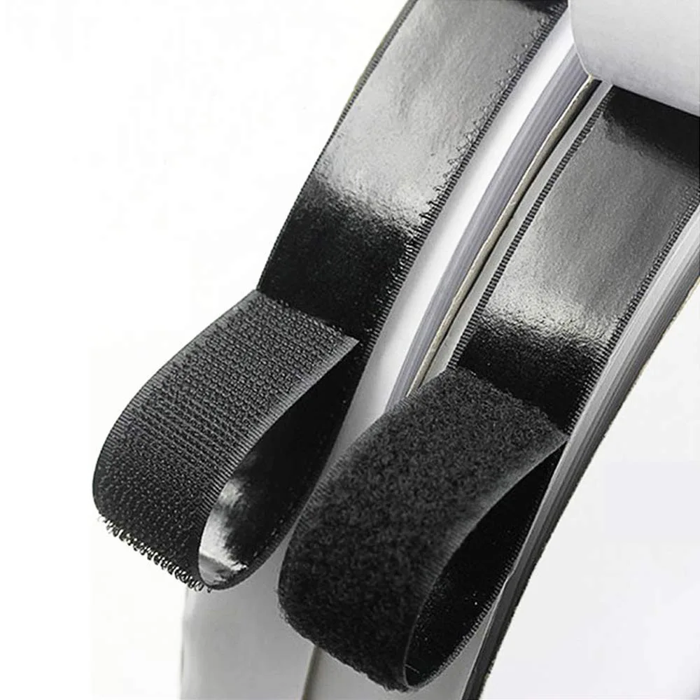 Nylon Self Adhesive Fastener Tape Hooks and LoopsTape Round Sticker White Black Round Coins Strong Glue 10/15/20/30mm 