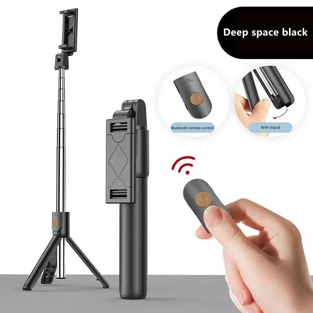 

Wireless Bluetooth Selfie Stick Foldable Mini Tripod Built-in Remote Control For IOS Android Extendable Portable Metal Tie Rod