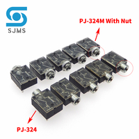 5/10 PCS  Stereo Headphone Jack Socket PJ324 PJ324M 5 Pin 3.5mm Audio Jack Socket for Headphone With Nut PJ-324M PJ-324