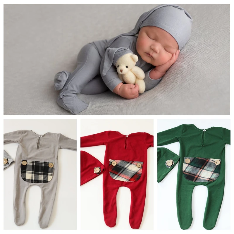 2022 Handmake Newborn Photography Props Romper Flokati Accessories Baby Boy Photo Shoot For Studio Pants Hat Set