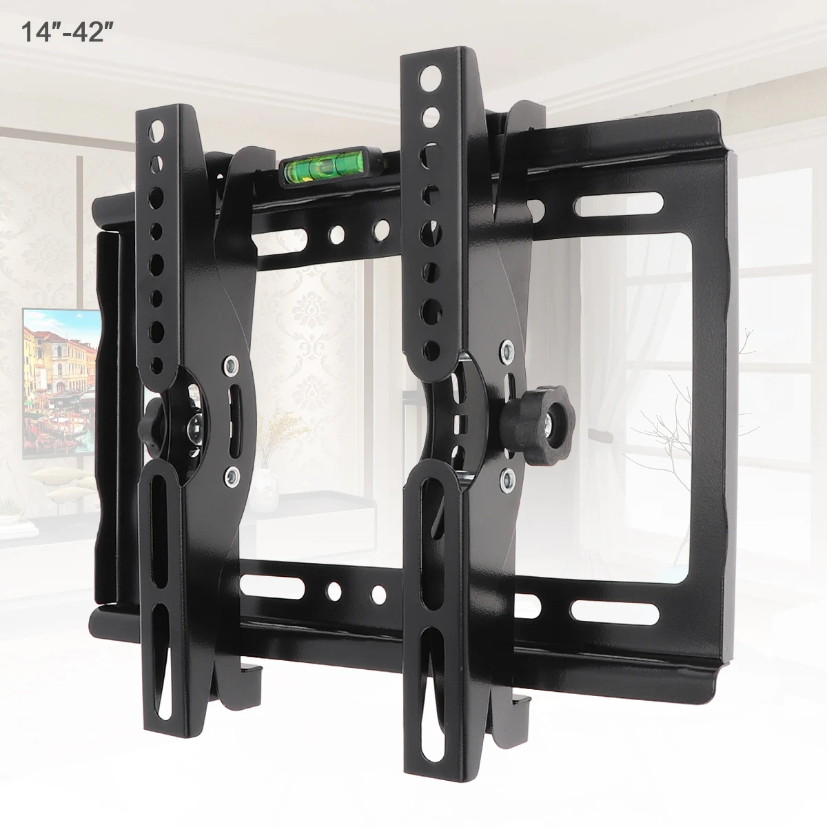 Universal 25KG Adjustable TV Wall Mounts Bracket Flat Panel TV Rack Frame Support 15 Degree Tilt Angle for 14-42 Inch LCD LED