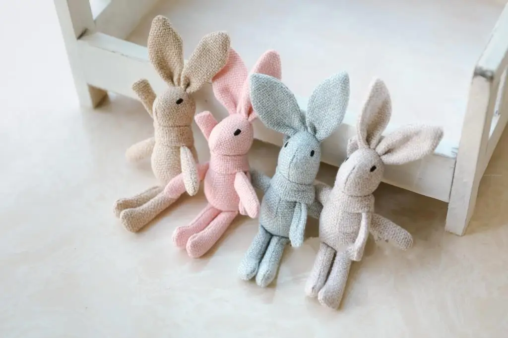 Coconut Newborn Photography Props for Baby Cute Animals Handmade Wool Doll Rabbit And Bear Fotografia Accessory Studio
