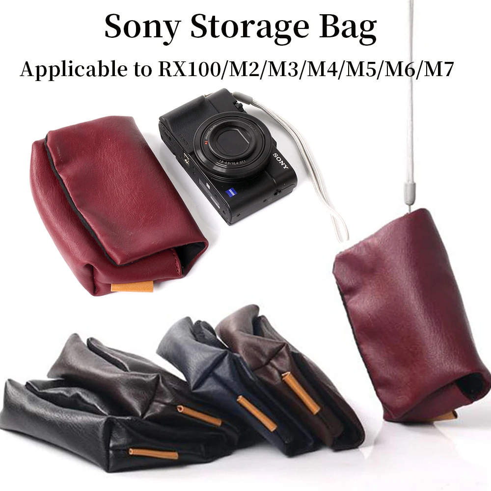 PU skórzana torba na aparat Sony RX100 M2 M3 M4 M5 mikro pojedyncza torebka M5a M6 M7 worek do przechowywania ochrony