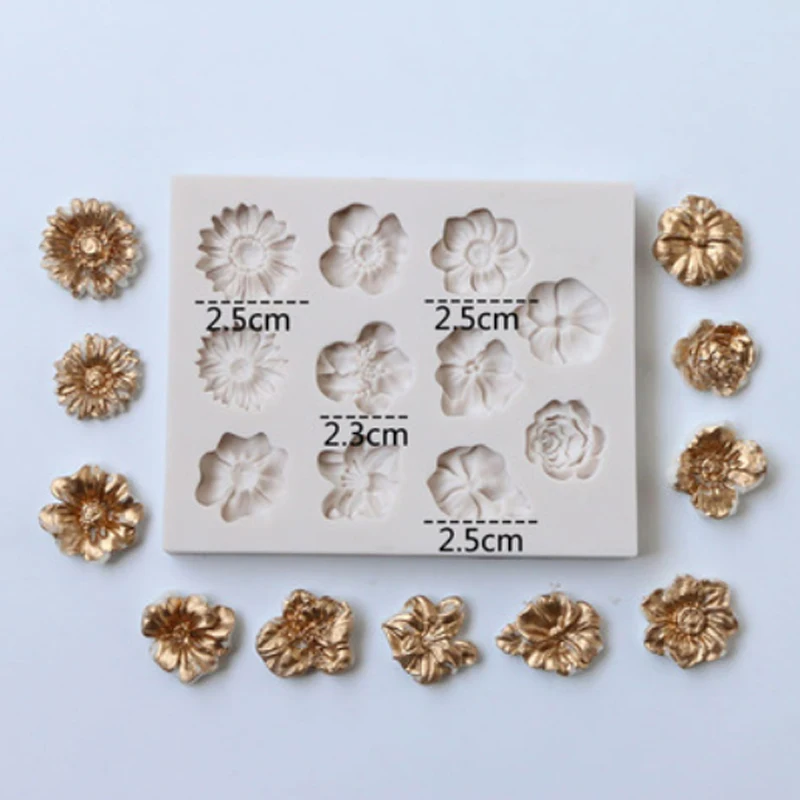 Small Flowers Rose Silicone Mold Fondant Mould Cake Decorating Tools Chocolate Gumpaste Molds, Sugarcraft, Kitchen Gadget