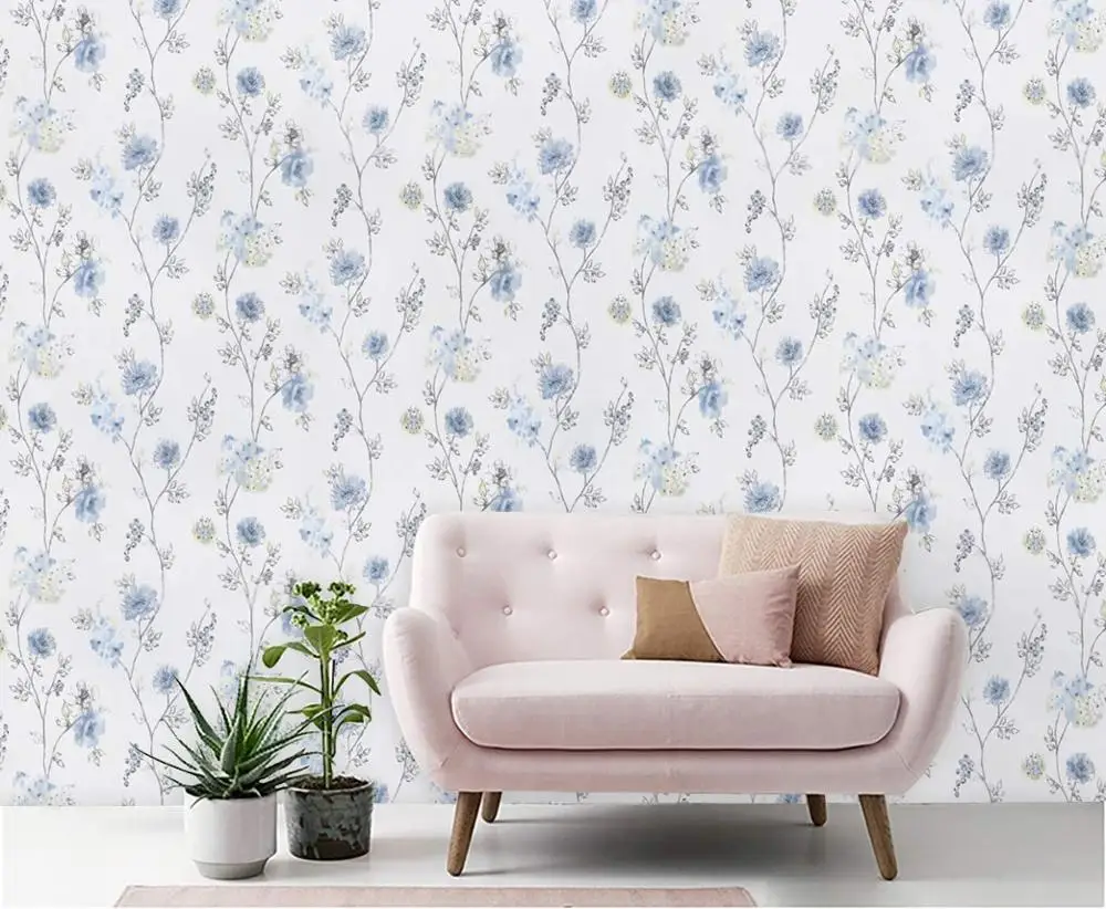 Decor Floral Paper Peel And Stick Flowers Leaves Self Adhesive Wallpaper Removable Paper For Kidroom Wall Papers Home Decorative