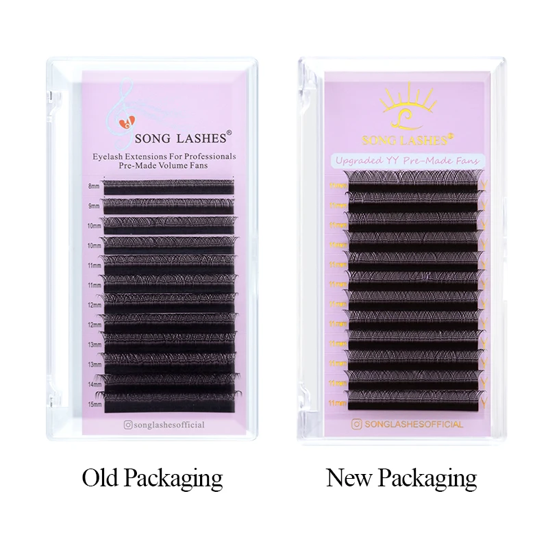 SONG LASHES YY Shape Two Tips Individual Eyelash Extensions Hand-woven Natural Fluffy False Lashes Support Private label Custom