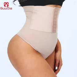 GUUDIA High Waist Tummy Control Sexy Thong Shapers Women Control Panties Firm Compress Girdle Waist Trainer Cinchers Butt Lifter