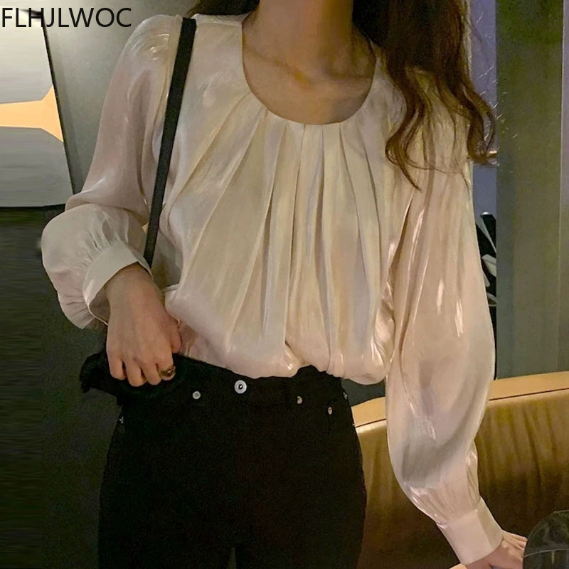 Pink Korea Chic Tops Blusas Flare Sleeve Casual Solid Cute Sweet Girls Lady Shirts Flhjlwoc Fashion Women Blouses