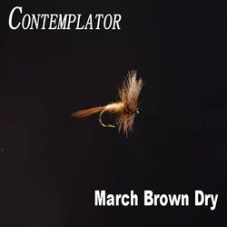 CONTEMPLATOR 5pcs 12# March Brown Dry Flies Imitating Larger Brown/Tan Mayflies Important Surface Water Hatch For Fly Fishing