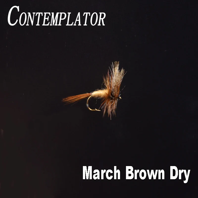 KONTEMPLATOR 5szt 12 #   March Brown Dry Flies Imitujące większe brązowe / brązowe muchy lipowe Niezbędny otwór wodny powierzchniowy do wędkarstwa muchowego