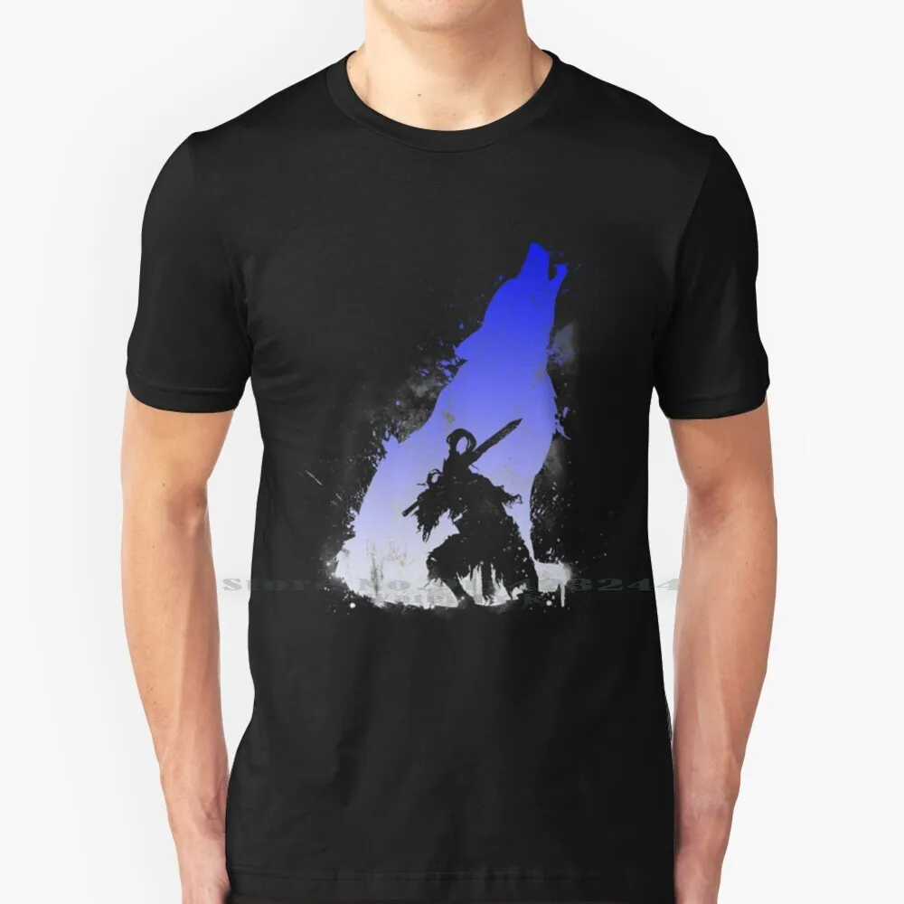 The Walker Of Abyss ( Version Blue / White ) 100% Cotton T Shirt Dark Souls Artorias Sif Walkerofabyss Estus Knightofgwyn