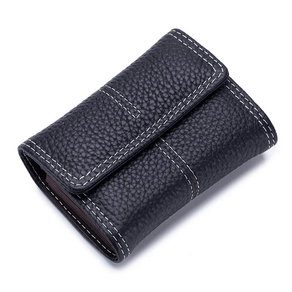 

New Envelope Organ Women Card Wallet Big Capacity Hasp Credit ID Card Holder Genuine Leather Ladies Coin Purse Mini Money Bag