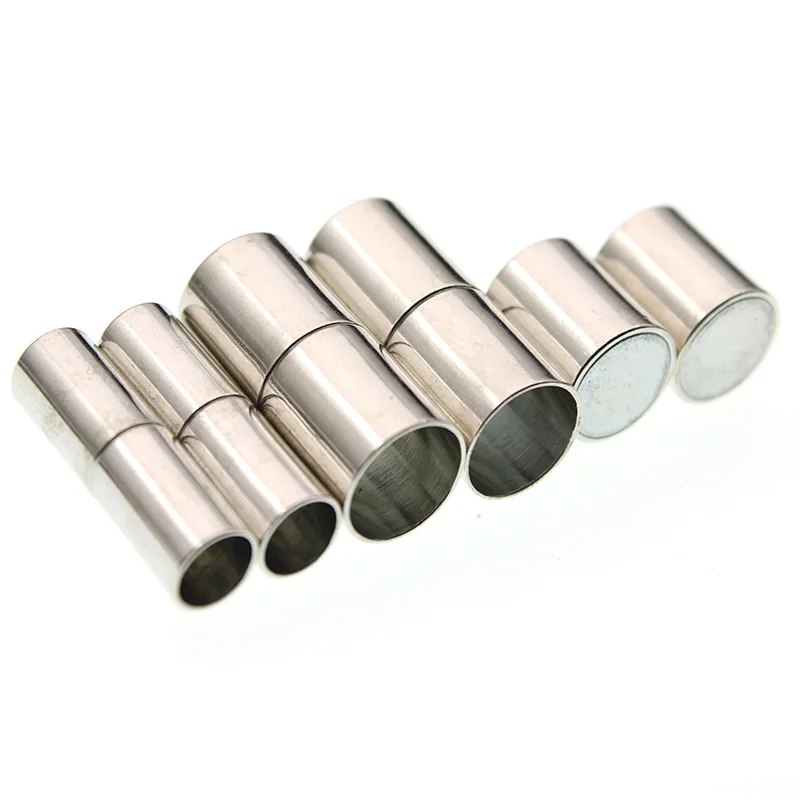 10pcs Strong Magnetic Clasps fits 3 4 5 6 7 8 mm Round Leather Cord Bracelets Necklaces Connectors End Caps Jewelry Making