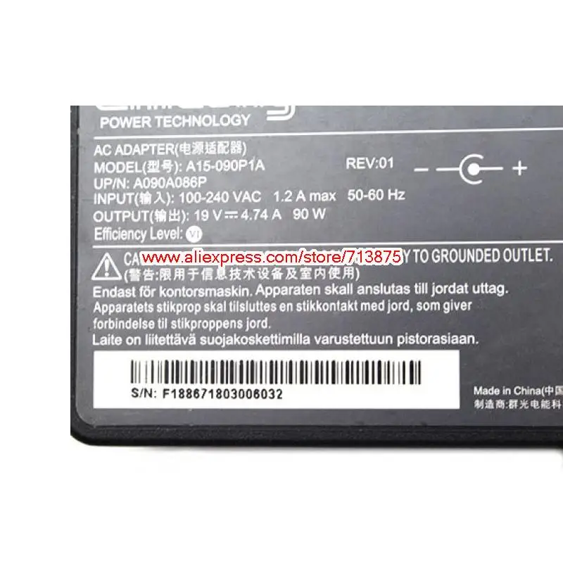 حقيقي A15-090P1A 19V 4.74A AC محول A090A086P ل Msi PS42 8RB-032 PS42 8RB-098CA PS63 MODERN-091 PS42 8RB-073 امدادات الطاقة #2