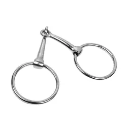 El cilalı 140mm gevşek halka ağız Snaffle at koşumu gümüş demir rulo Tack at ağızlık