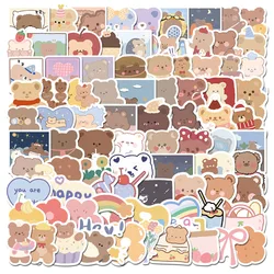 10/30/50/102pcs  Cartoon Korean Bear Graffiti Sticker Decoration Motorcycle Notebook Waterproof  Kawaii Decals Sticker Kids Toys