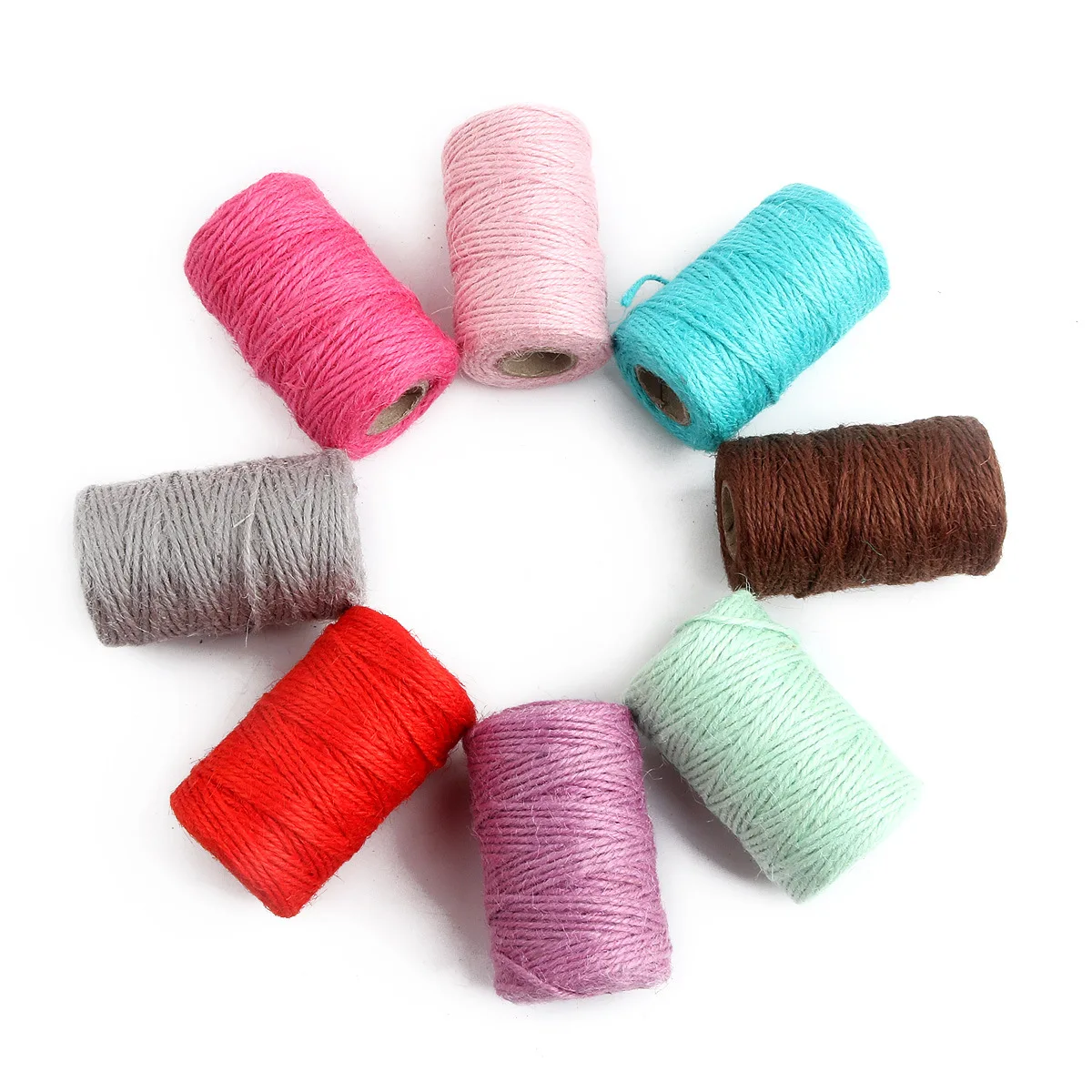 50M/Roll Colorful Jute Twine Natural Burlap Hessian Cord Hemp Rope Jute String for Artworks DIY Craft Picture Display Gift Wrap