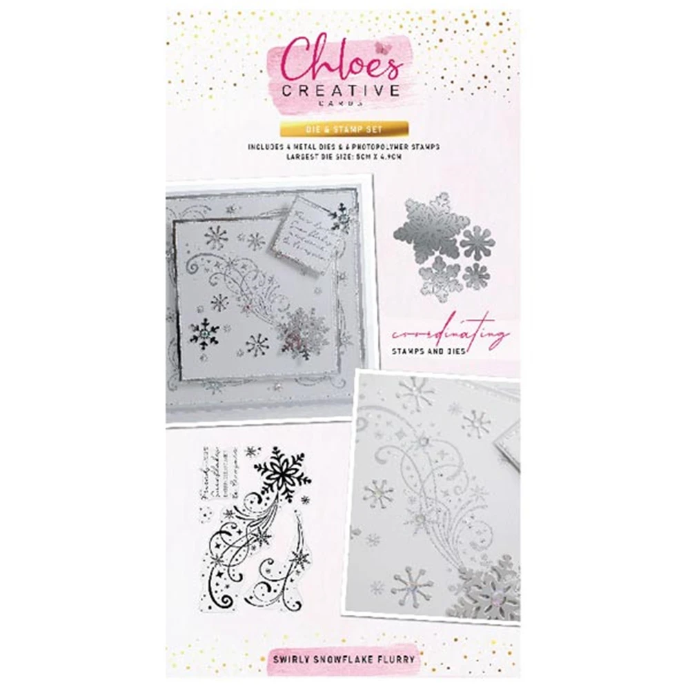 Swirly Snowflake Flurry New Metal Cutting Dies Silicone Stamps Scrapbooking Photo Album Diy Paper Embossing Craft Supplies 2021