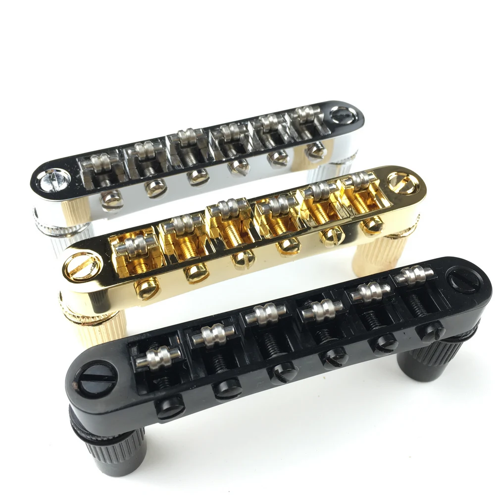 Kaynes Chrome Guitar Roller Saddle Bridge Tune-O-Matic Bridge For Epiphone Les Paul LP SG Electric Guitar Silver Black Gold